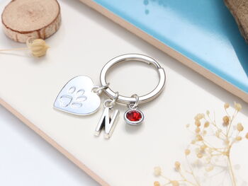 Paw Print Personalised Keyring Pet Lover Gift, 5 of 9