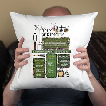 30 Years Of Gardening 30th Birthday Gift Cushion, 3 of 6