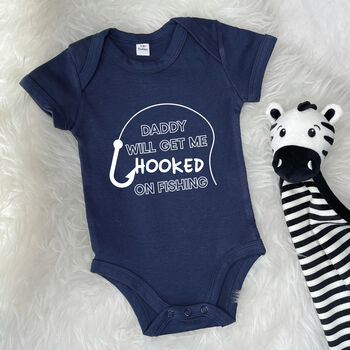 Daddy Will Get Me Hooked On Fishing Babygrow, 2 of 9