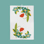 Retro Floral Organic Cotton Tea Towel, thumbnail 1 of 8