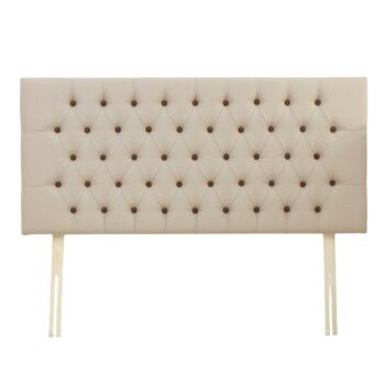 Upholstered Linen Single Headboard With Contrast Button Tufting, 6 of 11