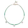 Be In Nature Green Onyx Silver Anklet, thumbnail 2 of 7