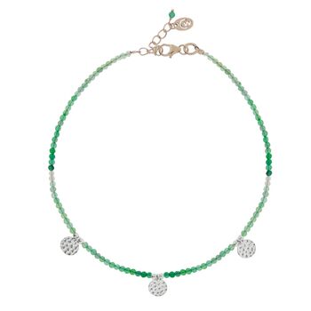 Be In Nature Green Onyx Silver Anklet, 2 of 7