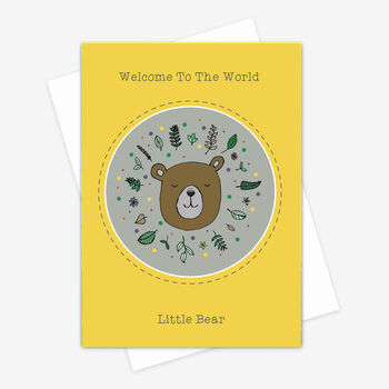 'Welcome To The World Little Bear' New Baby Card, 2 of 2