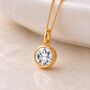 Personalised Gold Plated Sterling Silver April Birthstone Cubic Zirconia Pendant Necklace, thumbnail 1 of 10