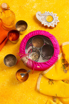 Indian Tin With Nine Spices And Silk Sari Wrap, 2 of 5