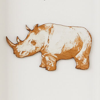Personalised Rhino Wall Art New Baby Gift, 2 of 5