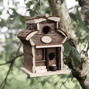 Wooden Garden Bird House Hanging Feeder Nesting Box, 3 of 6