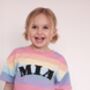Personalised Pastel Rainbow Kids Striped T Shirt, thumbnail 2 of 2