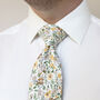 100% Cotton Handmade Floral Wedding Tie Yellow, thumbnail 3 of 5