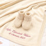 Toffee Moon Cream Pointelle Baby Blanket And Booties Set, thumbnail 2 of 12