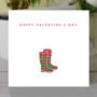 'Happy Valentine's Day' Wellie Card, thumbnail 1 of 2
