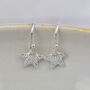 Sterling Silver Mini Star Textured Earrings, thumbnail 2 of 3