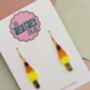 Rainbow Rocket Ice Lolly Glitter Statement Earrings / Summer Party Gift / Bright Statement Jewellery / Handmade Accessories, thumbnail 5 of 5