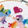 Rainbow Love Birds Cross Stitch Kit, thumbnail 4 of 8