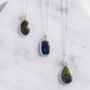 Natural Black Opal Silver October Birthstone Necklace, thumbnail 6 of 7