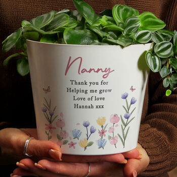 Personalised Floral Birthday Plant Pot, 2 of 4