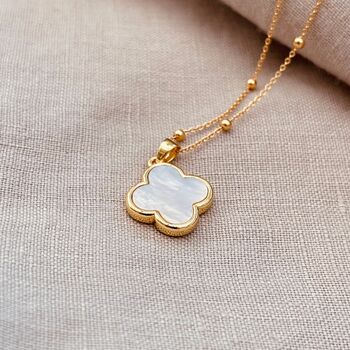Mother Of Pearl Clover Necklace, 6 of 7
