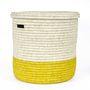 Yellow Colour Block Lidded Laundry Basket, thumbnail 3 of 6