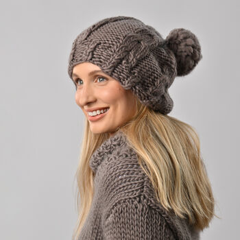 Ted Cable Hat Intermediate Knitting Kit, 4 of 7