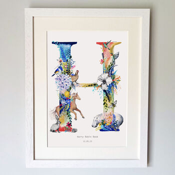 Personalised A To I Bright Wildlife Letter Print, 9 of 12