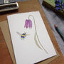 Fritillary And Bee Any Occasion Greetings Card, thumbnail 8 of 8