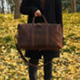 Large Genuine Leather Holdall Vintage Look, thumbnail 4 of 12