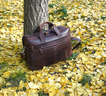 Minimalist Leather Briefcase Laptop Bag Business, 2 of 12