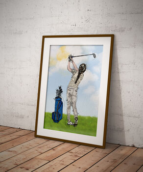 Personalised Womens Golf Print, 4 of 10