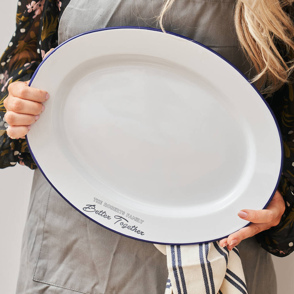 Personalised Enamel Family Serving Platter By Sophia Victoria Joy