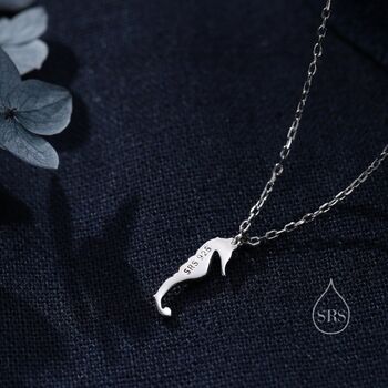 Sterling Silver Cute Little Seahorse Pendant Necklace, 2 of 12