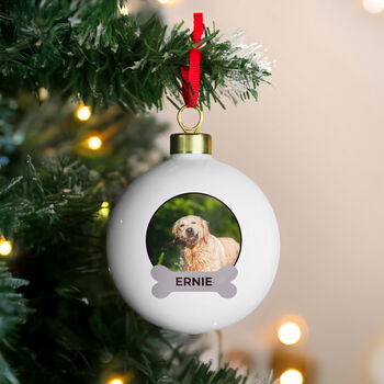 Personalised Dog Christmas Bauble Dog Xmas Tree Ornament With Photo, 5 of 5