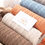 New Baby Boy Luxury Cotton Knitted Cable Blanket, thumbnail 1 of 12