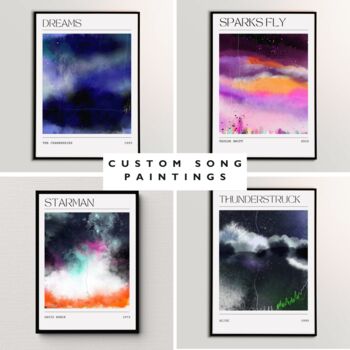 Custom Song Wall Art Abstract Music Painting Art Print, 3 of 3