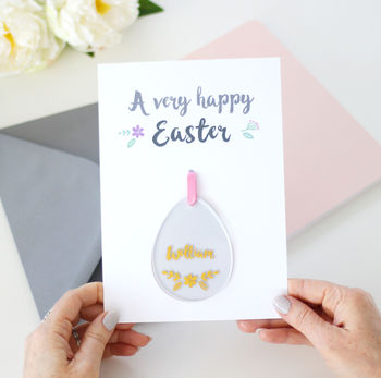 Happy Easter Foiled Decoration Card, 2 of 5