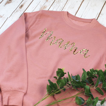 Leopard Print Dusky Pink Mama Sweatshirt Mother's Day, 4 of 7