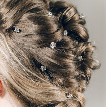 Star Swarovski Crystal Hair Pins In Gold Or Silver Star, 12 of 12