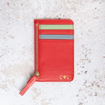 Personalised Leather Cardholder With Zip, 3 of 7