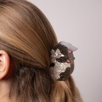 Brown And White Sleeping Cat Claw Clip, 2 of 2