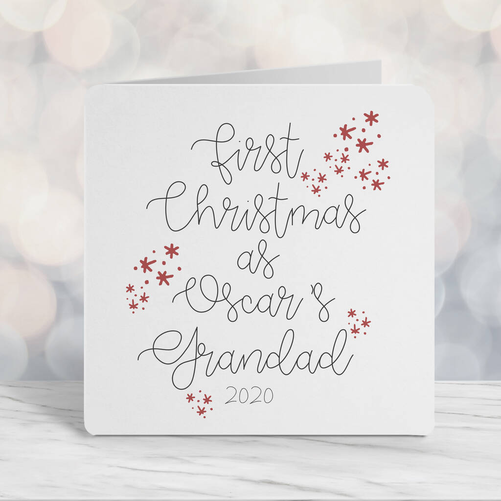 Image of 1st Christmas As A Grandfather Personalised Script Card