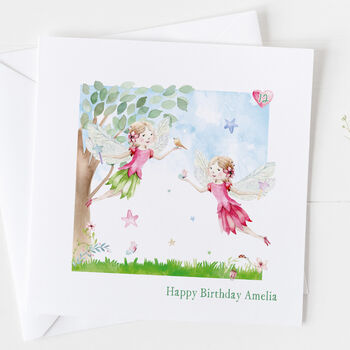 Birthday Card For Girl, Rabbit And Girl Birthday Cake, 8 of 10