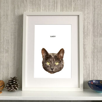 Personalised Cat Portrait Colour Illustration, 6 of 6