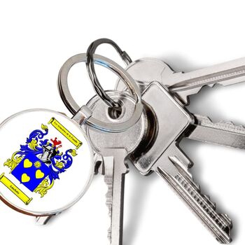 Personalised Key Ring With Coat Of Arms Surname Gift, 5 of 7
