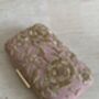 Pink Handcrafted Raw Silk Rectangular Clutch, thumbnail 2 of 10