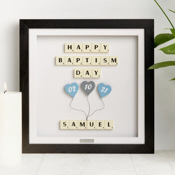 Baby Boy Happy Baptism Day Personalised Gift Frame, 6 of 8