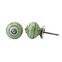 Set Of Two Green And Purple Striped Ceramic Drawer Pull, thumbnail 2 of 2
