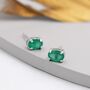 Genuine Green Onyx Stud Earrings Sterling Silver, thumbnail 3 of 11