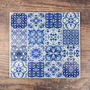 'Mixed Tiles' Worktop Protector Blue And White, thumbnail 4 of 12