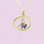 Family Birthstone Halo Necklace, thumbnail 6 of 10