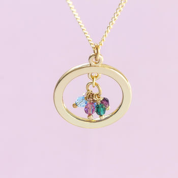 Family Birthstone Halo Necklace, 6 of 10